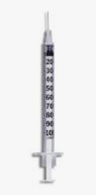 Insulin syringe anatomy reference