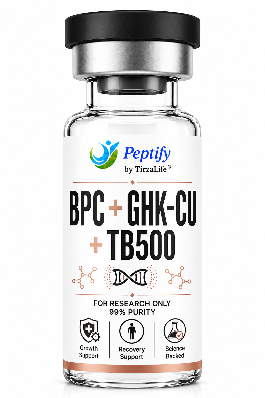 BPC 157 5mg + GHK-CU 35mg + TB500 10mg product vial